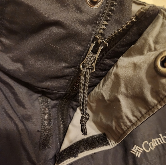 Columbia Waterproof thick Jacket Zip Up Hoop and Loop Mens Size XL Black Grey - Picture 6 of 9